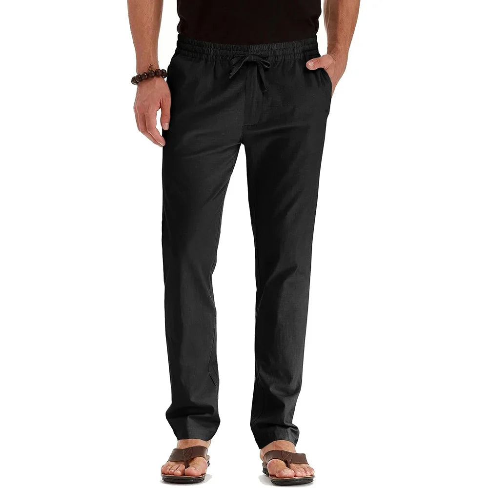 Baumwoll-Leinen-Hose