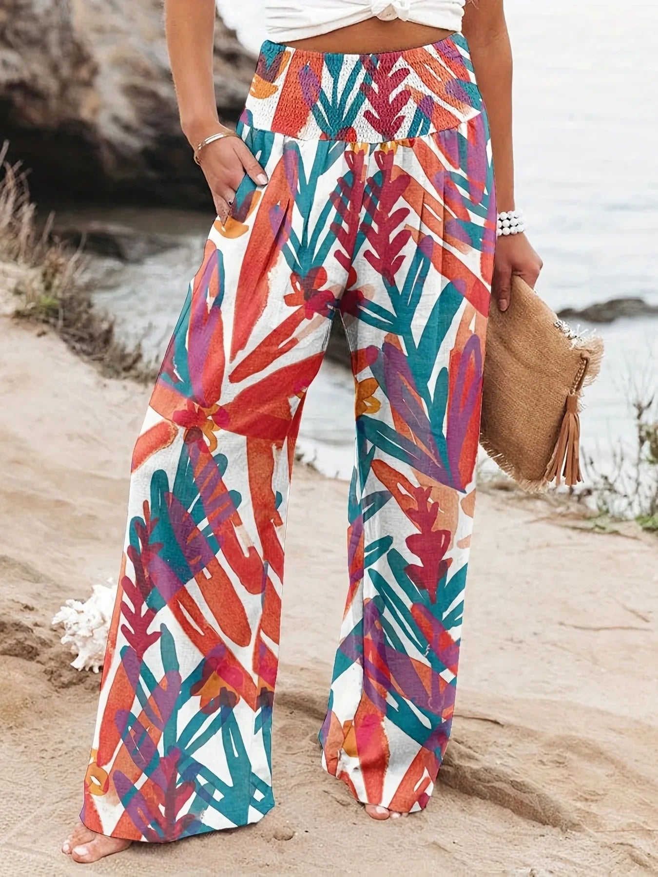 Diana - Luftige Strandhose mit Druck