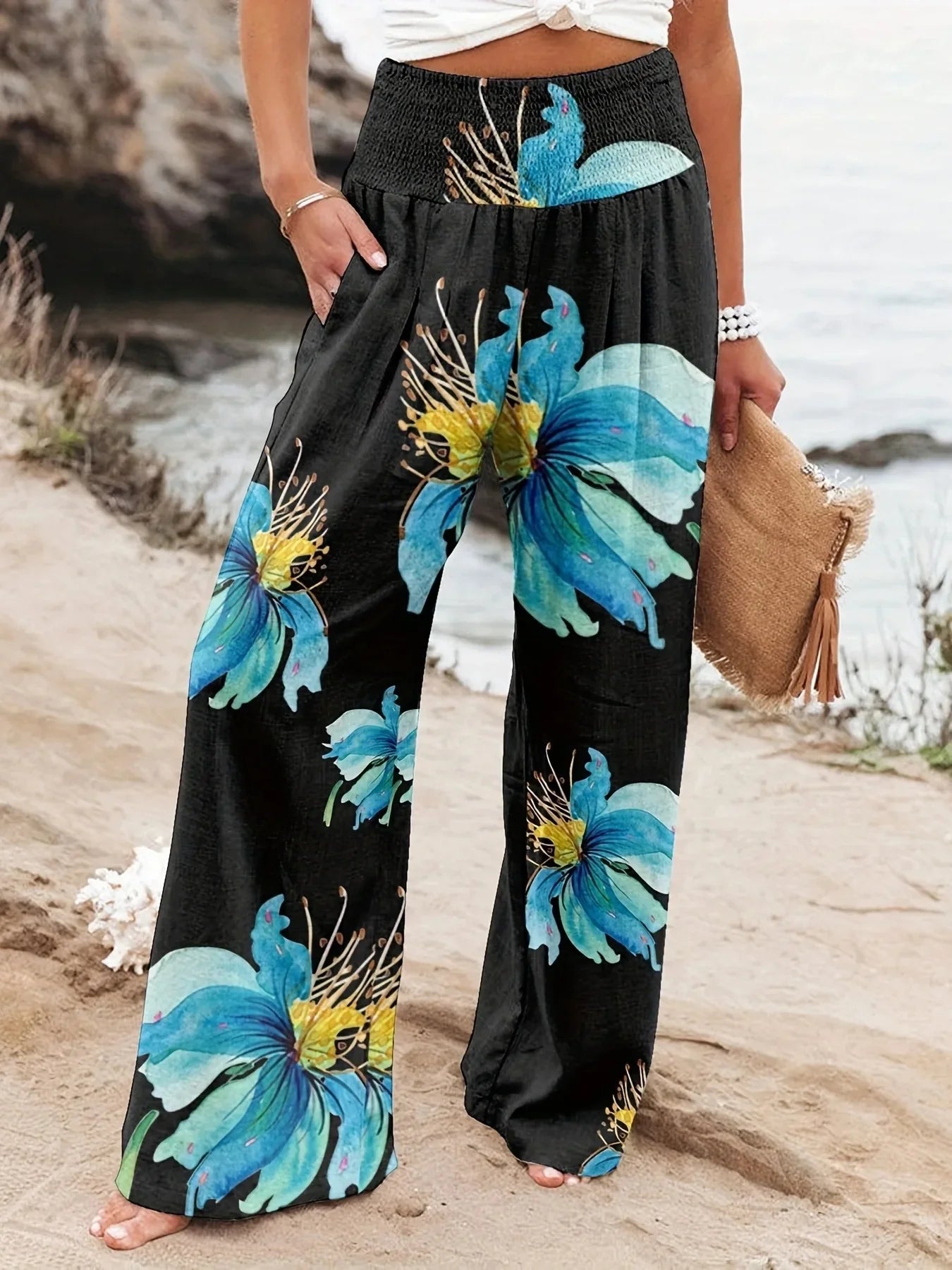 Diana - Luftige Strandhose mit Druck