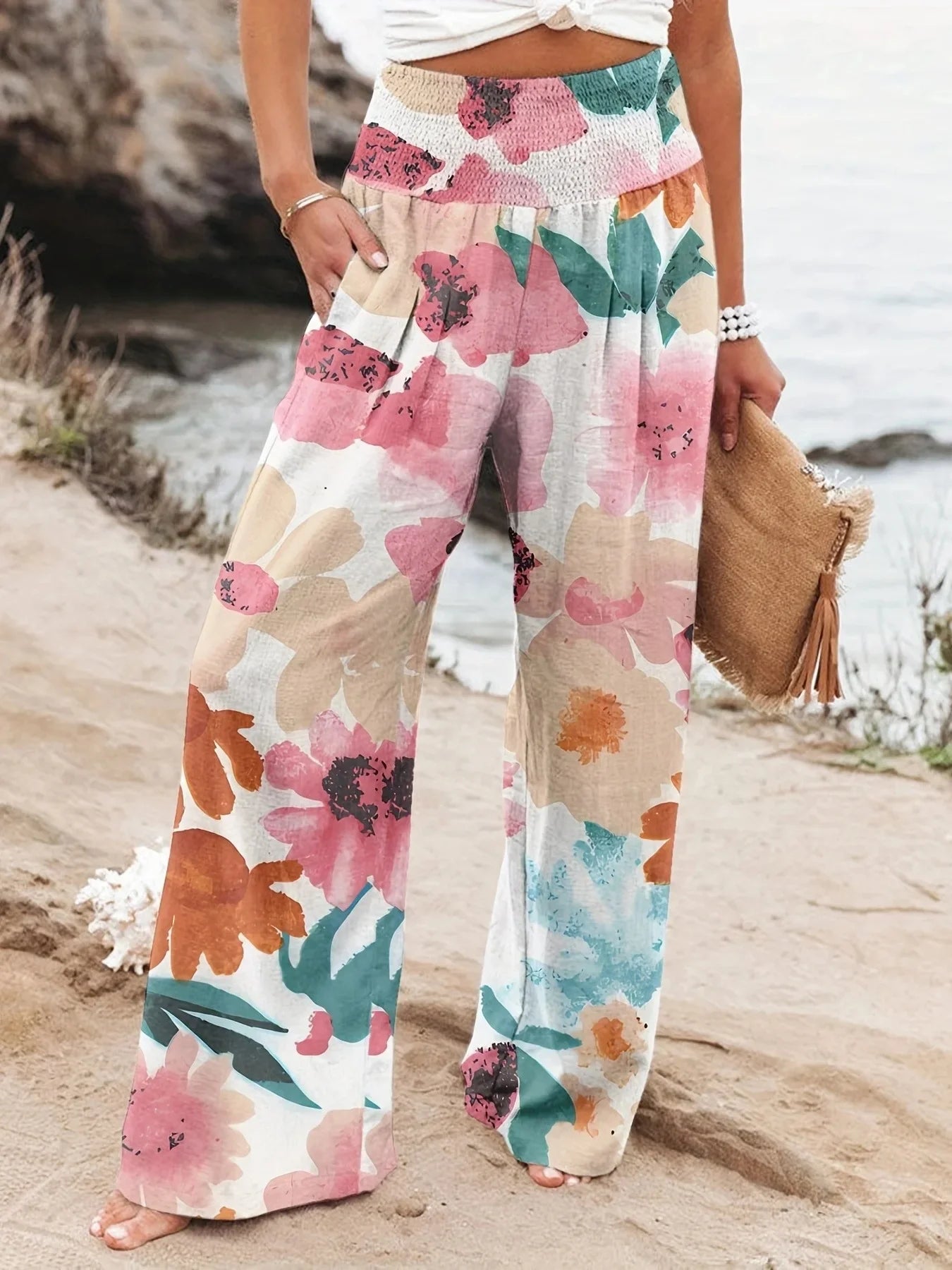Diana - Luftige Strandhose mit Druck