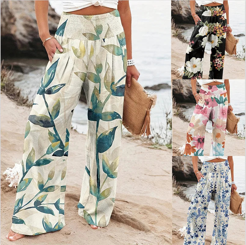 Diana - Luftige Strandhose mit Druck