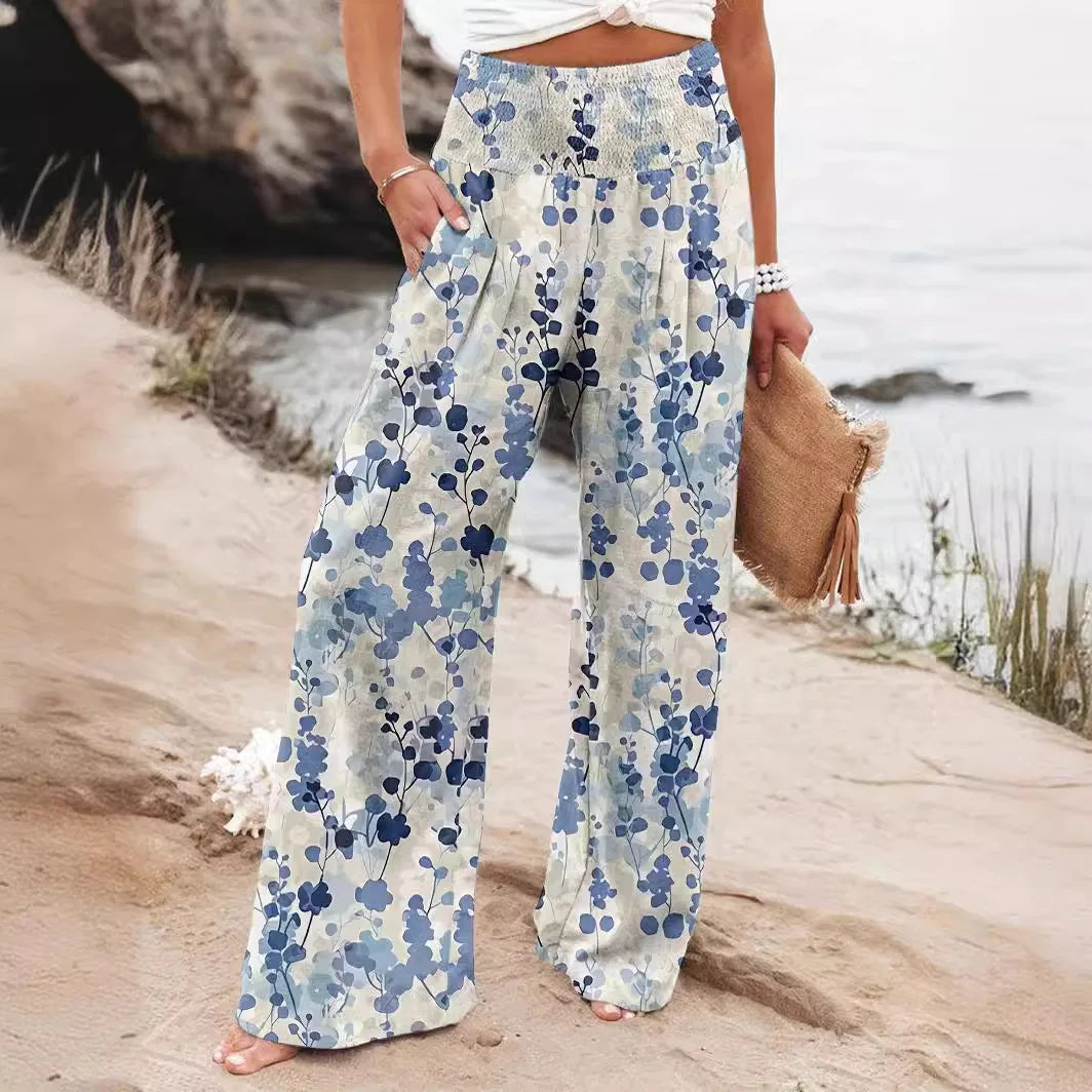Diana - Luftige Strandhose mit Druck