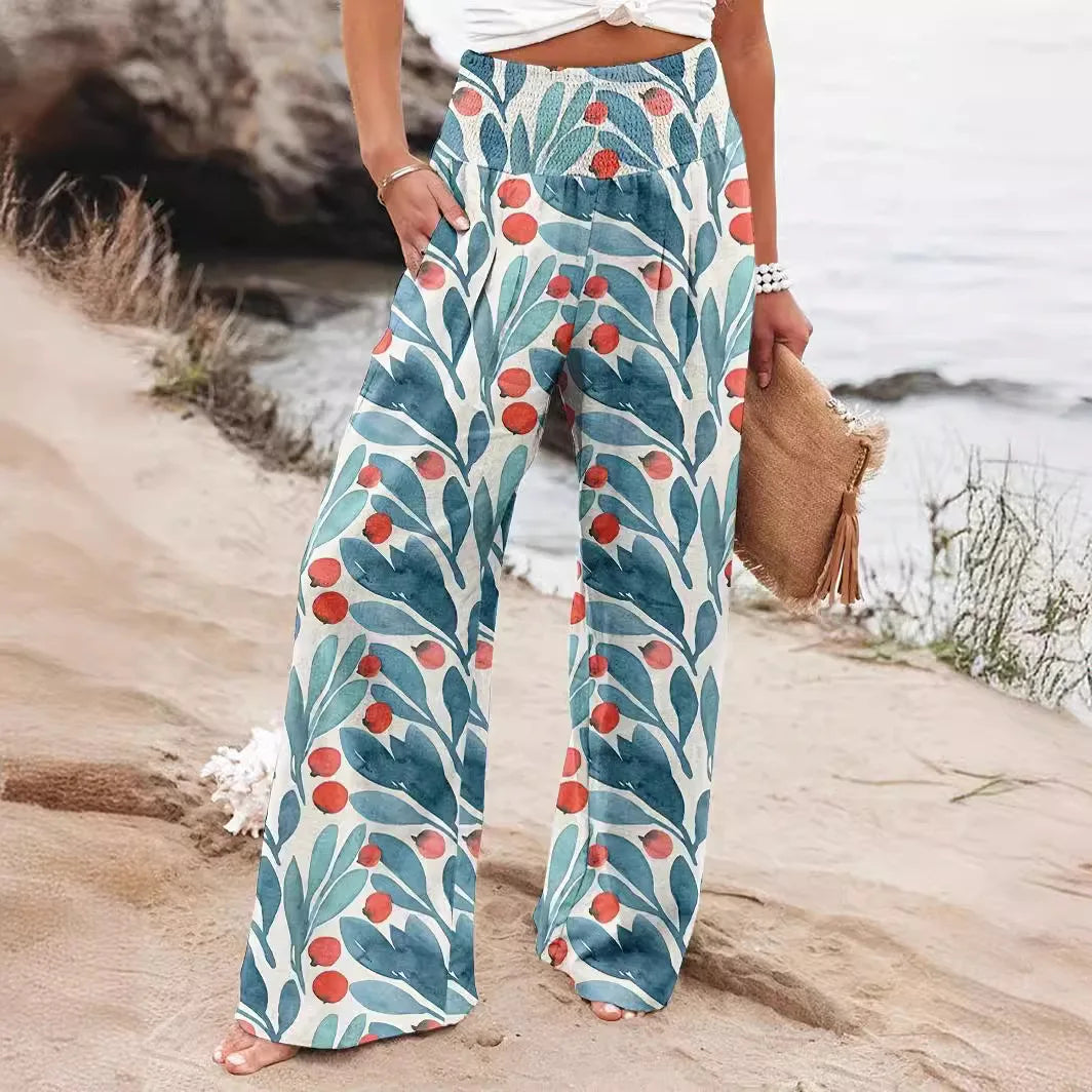 Diana - Luftige Strandhose mit Druck