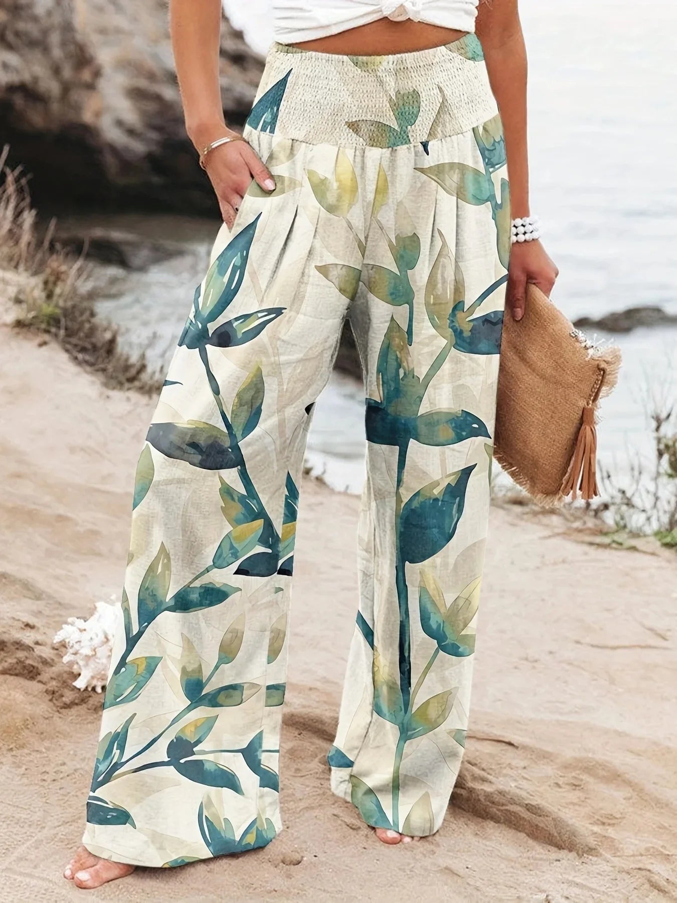 Diana - Luftige Strandhose mit Druck