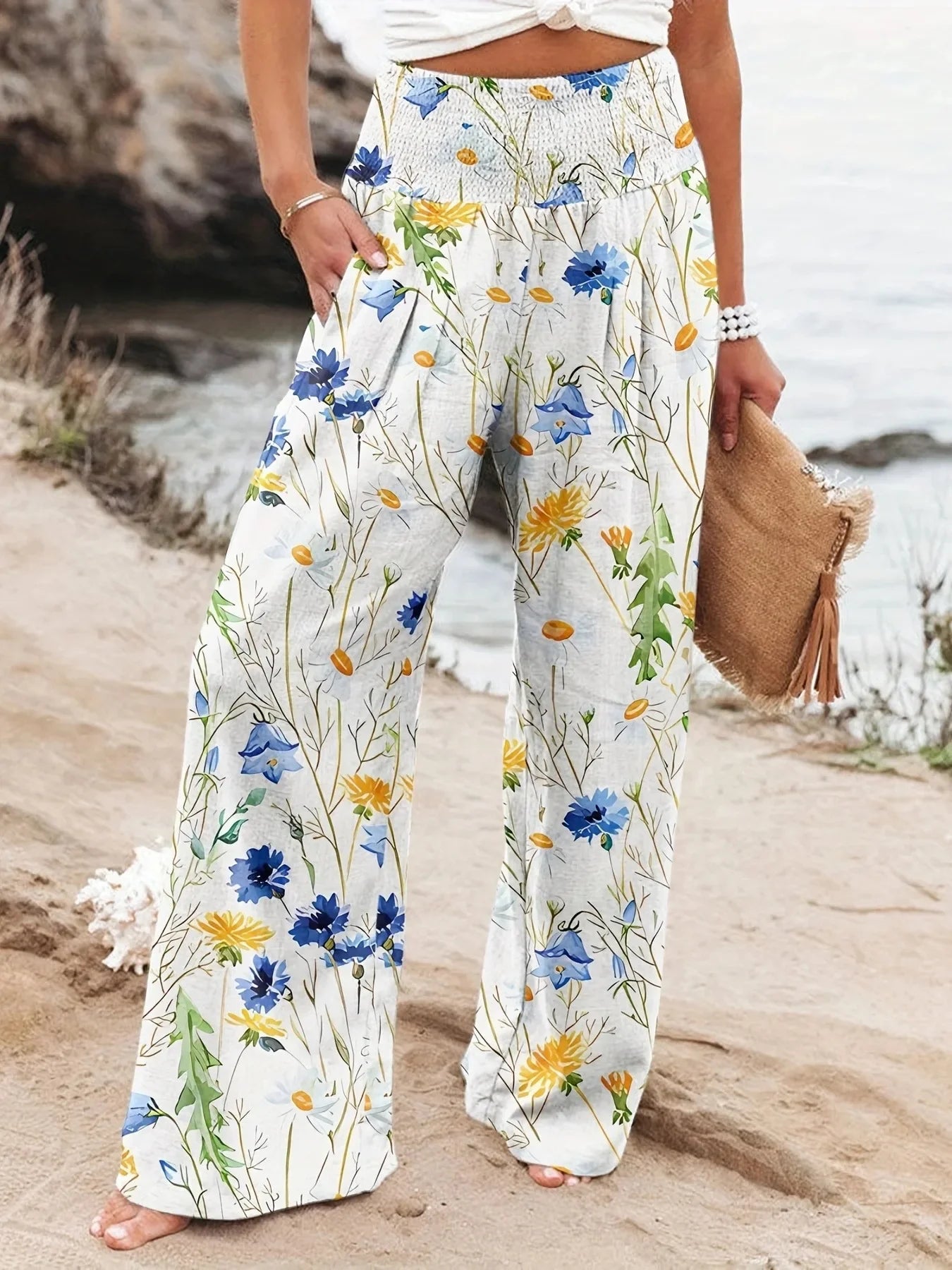 Diana - Luftige Strandhose mit Druck