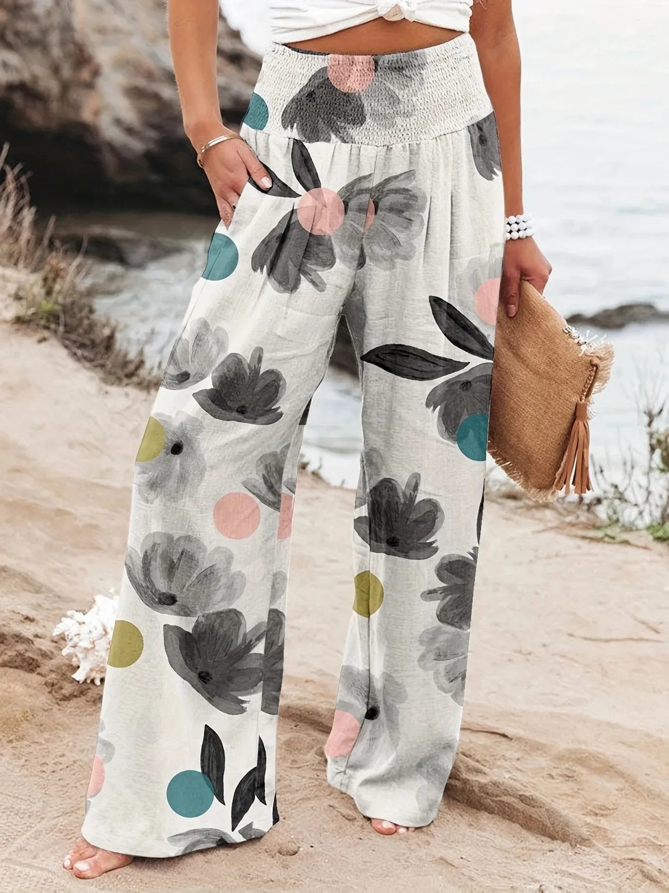 Diana - Luftige Strandhose mit Druck