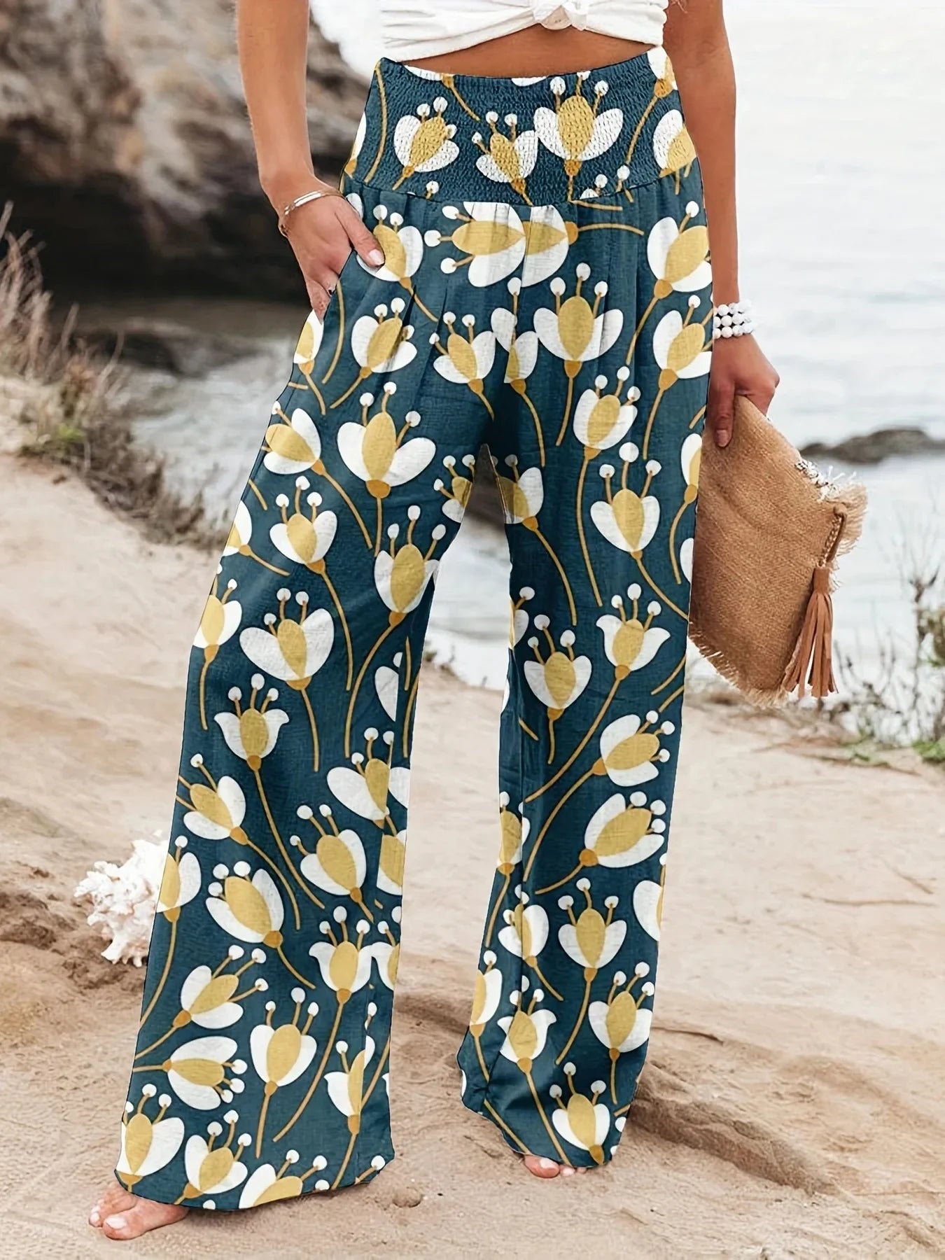 Diana - Luftige Strandhose mit Druck