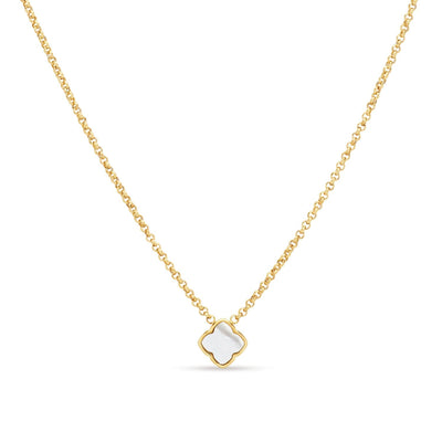 Pearl Clover Necklace (Gold)