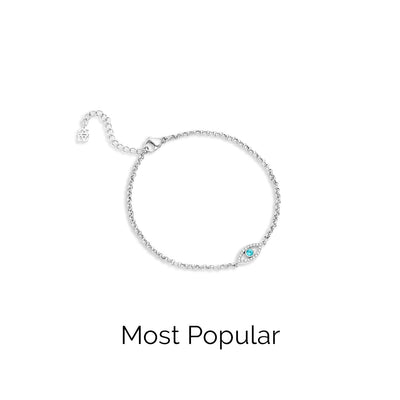 Custom Evil Eye Bracelet (Silver)