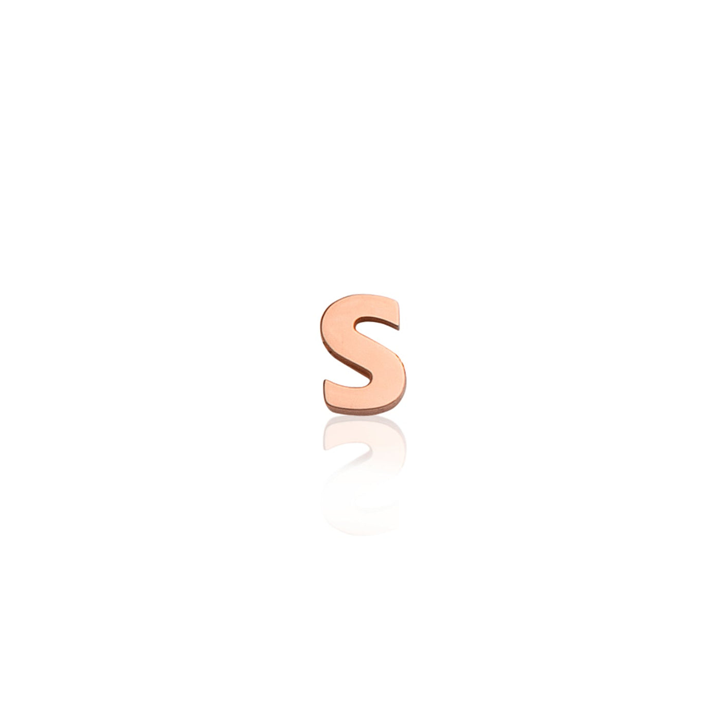 Mini Letter Sphere Chain Necklace (Rose Gold)
