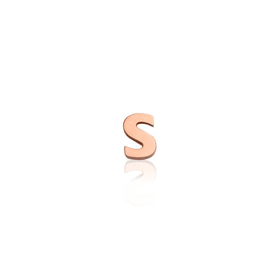 Mini Letter Sphere Chain Necklace (Rose Gold)
