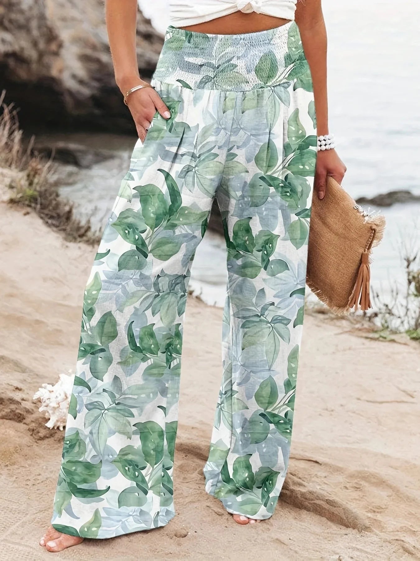 Diana - Luftige Strandhose mit Druck