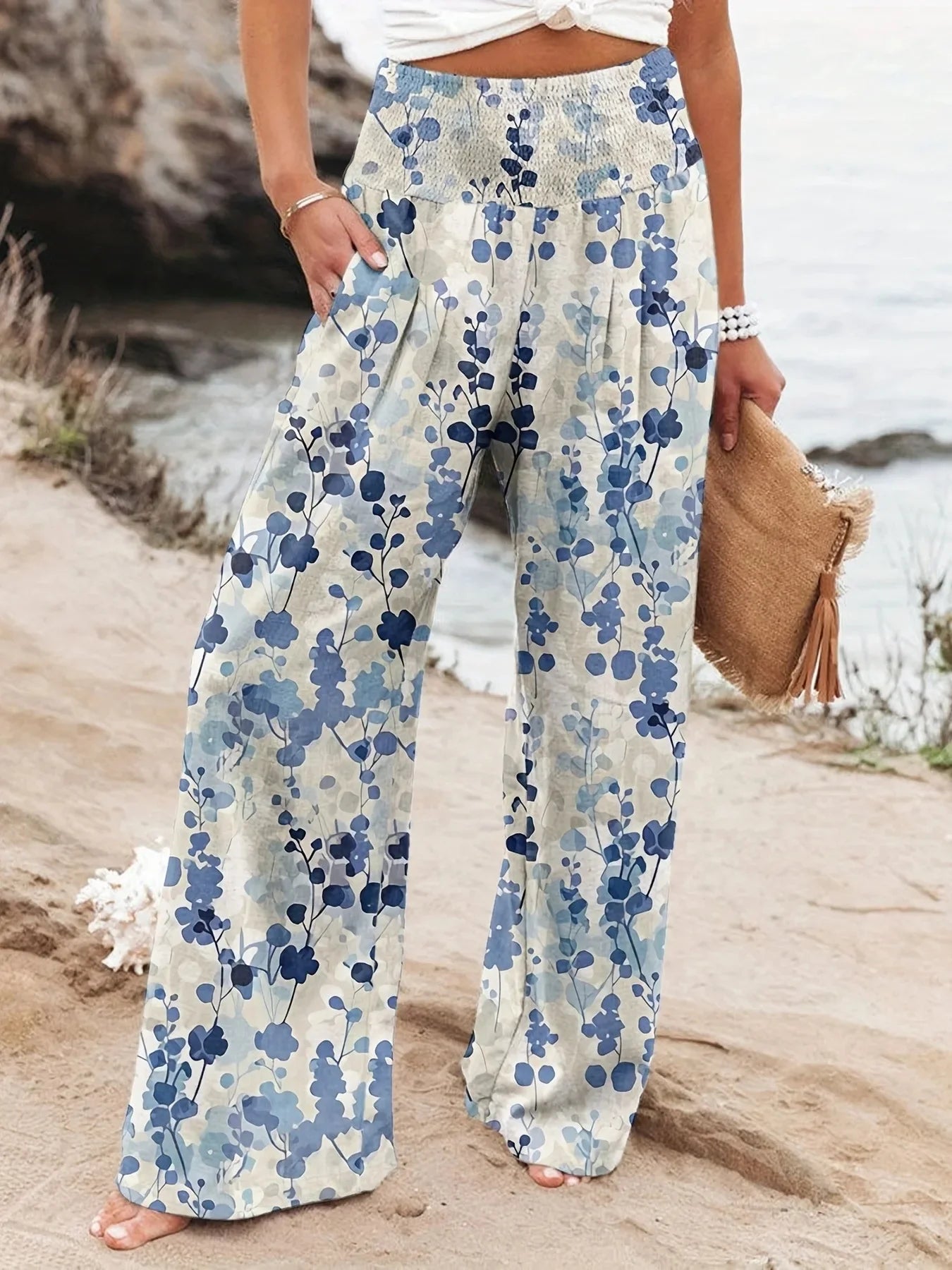 Diana - Luftige Strandhose mit Druck