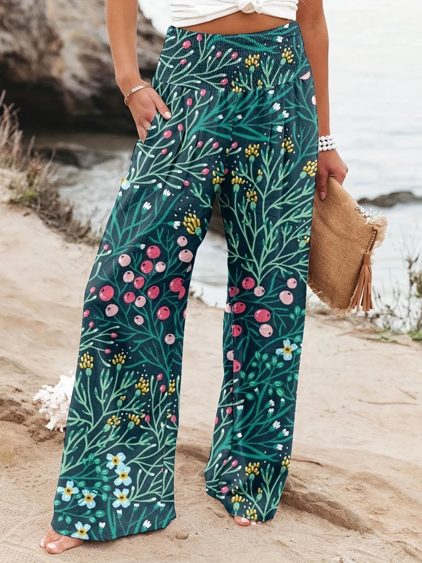 Diana - Luftige Strandhose mit Druck