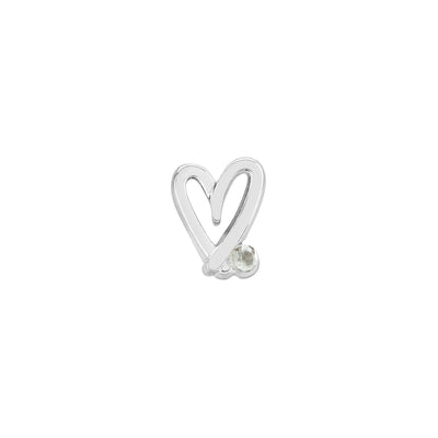 Stacey's Stories Doodle Heart Crystal Stud Earrings (Silver)