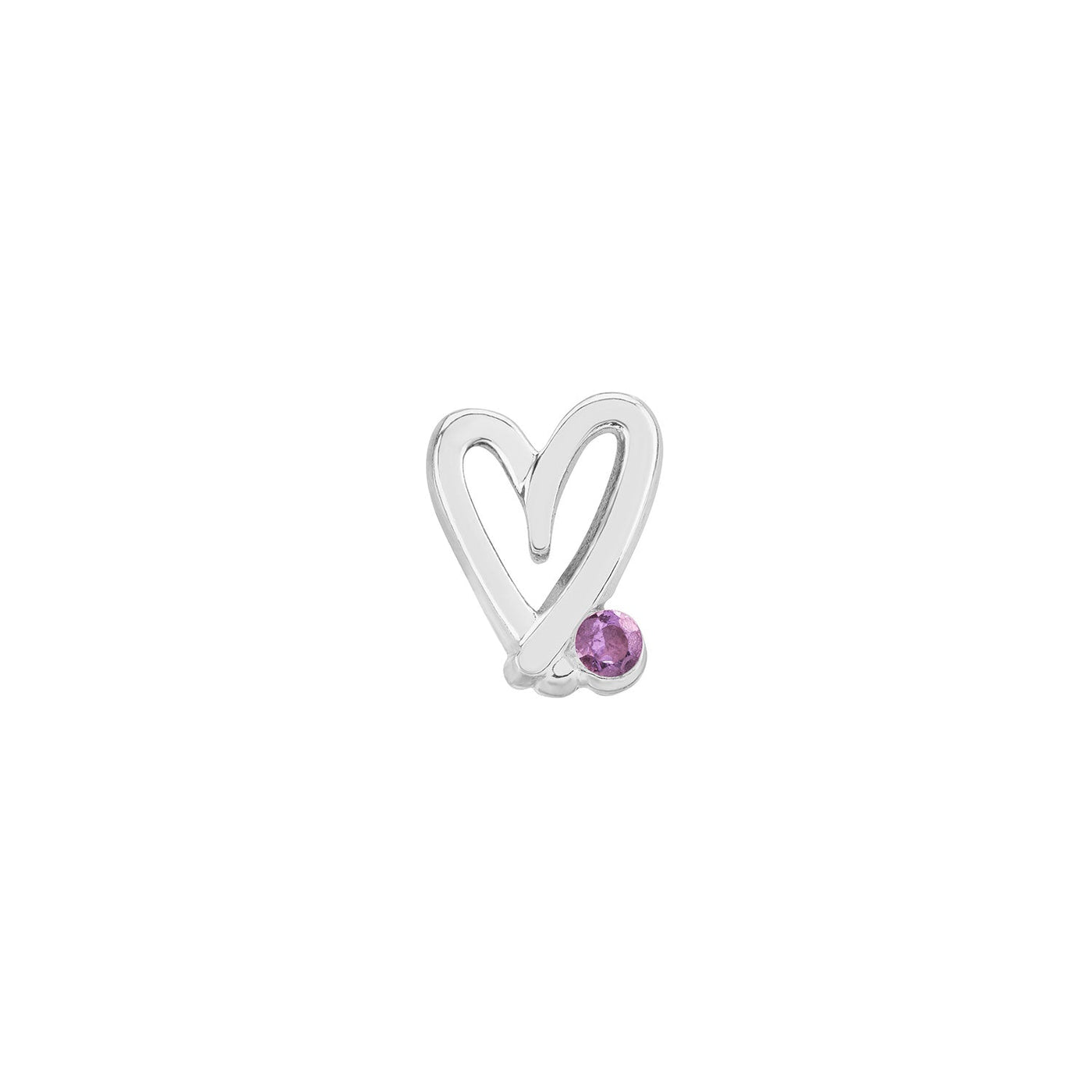Stacey's Stories Doodle Heart Crystal Stud Earrings (Silver)