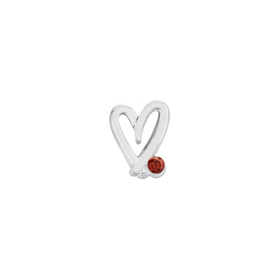 Stacey's Stories Doodle Heart Crystal Stud Earrings (Silver)