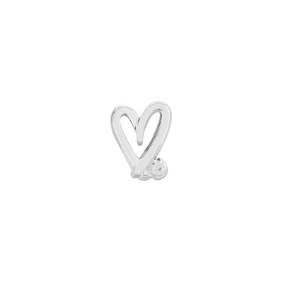 Stacey's Stories Doodle Heart Crystal Stud Earrings (Silver)