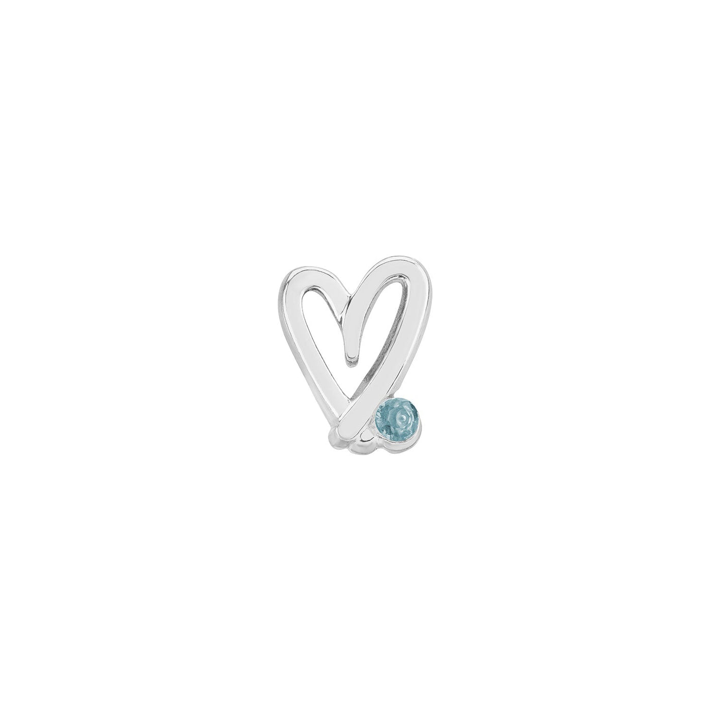 Stacey's Stories Doodle Heart Crystal Stud Earrings (Silver)