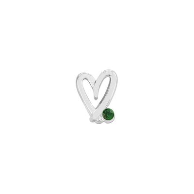 Stacey's Stories Doodle Heart Crystal Stud Earrings (Silver)