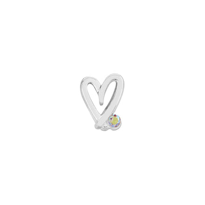 Stacey's Stories Doodle Heart Crystal Stud Earrings (Silver)