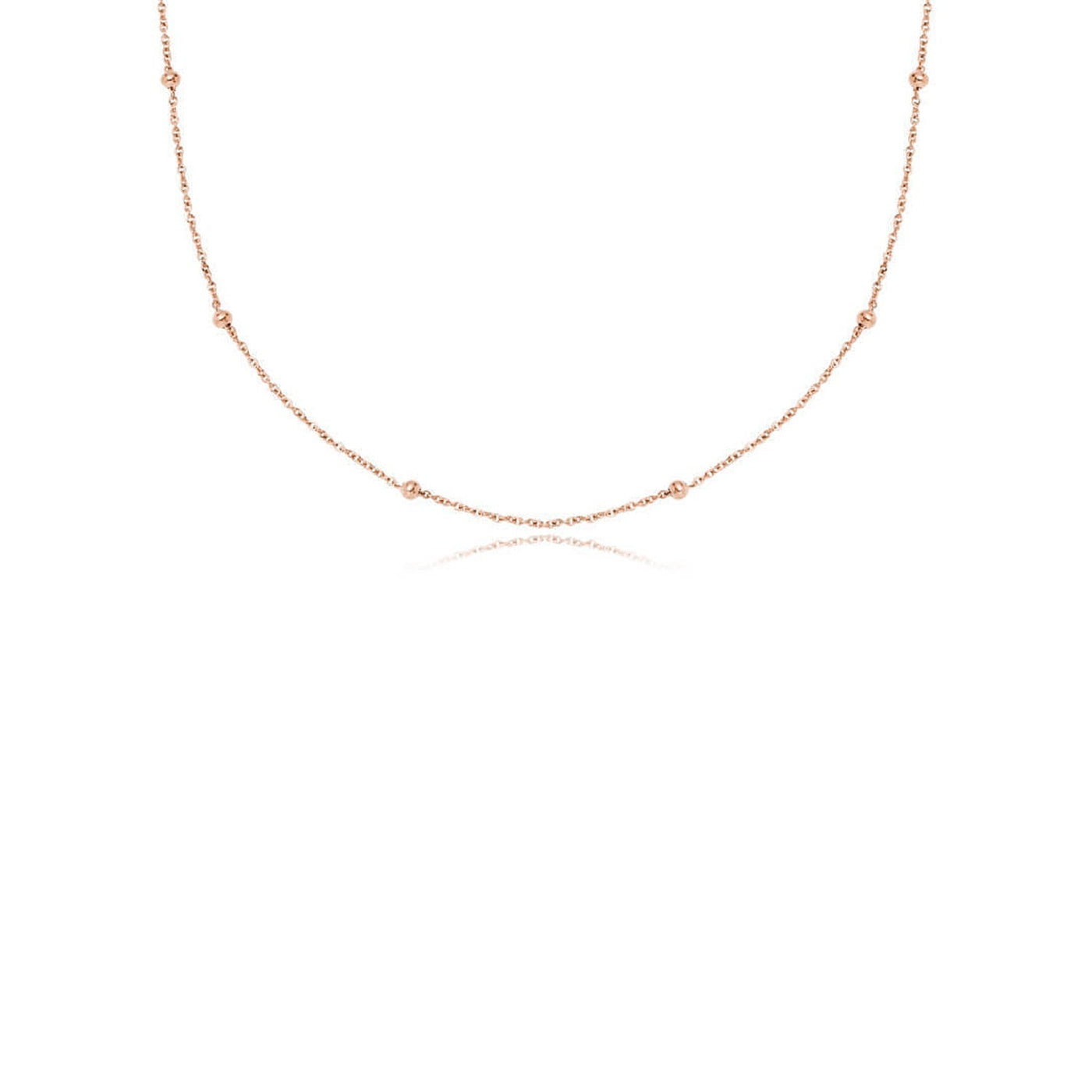 Lowercase Initial Sphere Chain Necklace (Rose Gold)