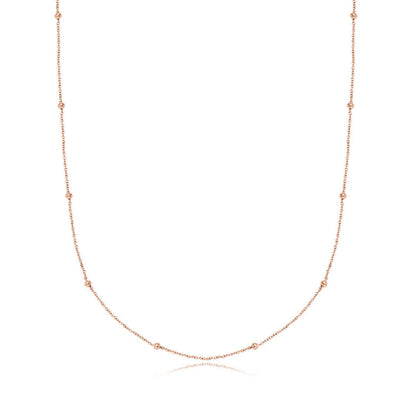 Lowercase Initial Sphere Chain Necklace (Rose Gold)