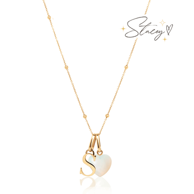 Personalised Initial & Birthstone Necklace (Gold)