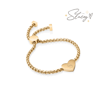 Personalise Heart Bracelet (Gold)