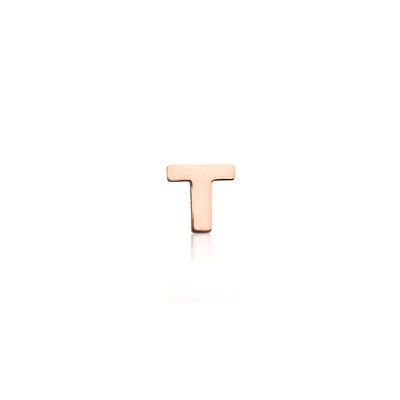 Mini Letter Sphere Chain Necklace (Rose Gold)