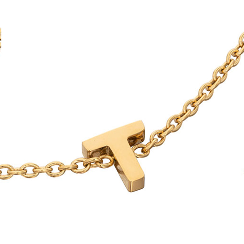 Birthstone & Little Luxe Letter Bracelet (Gold)