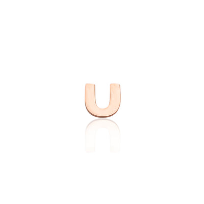 Mini Letter Sphere Chain Necklace (Rose Gold)