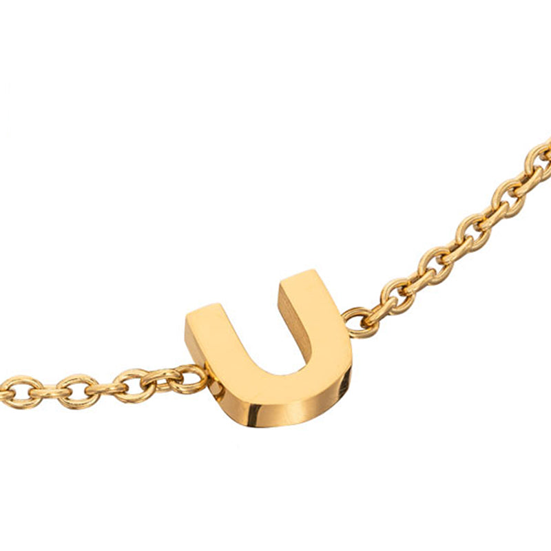 Birthstone & Little Luxe Letter Bracelet (Gold)