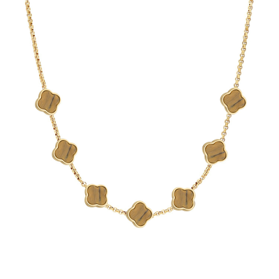 Clover Custom Name Necklace (Gold)