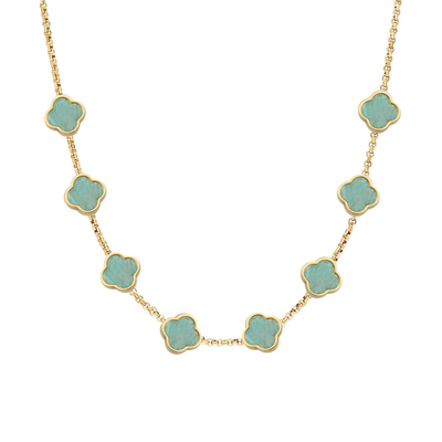 Clover Custom Name Necklace (Gold)