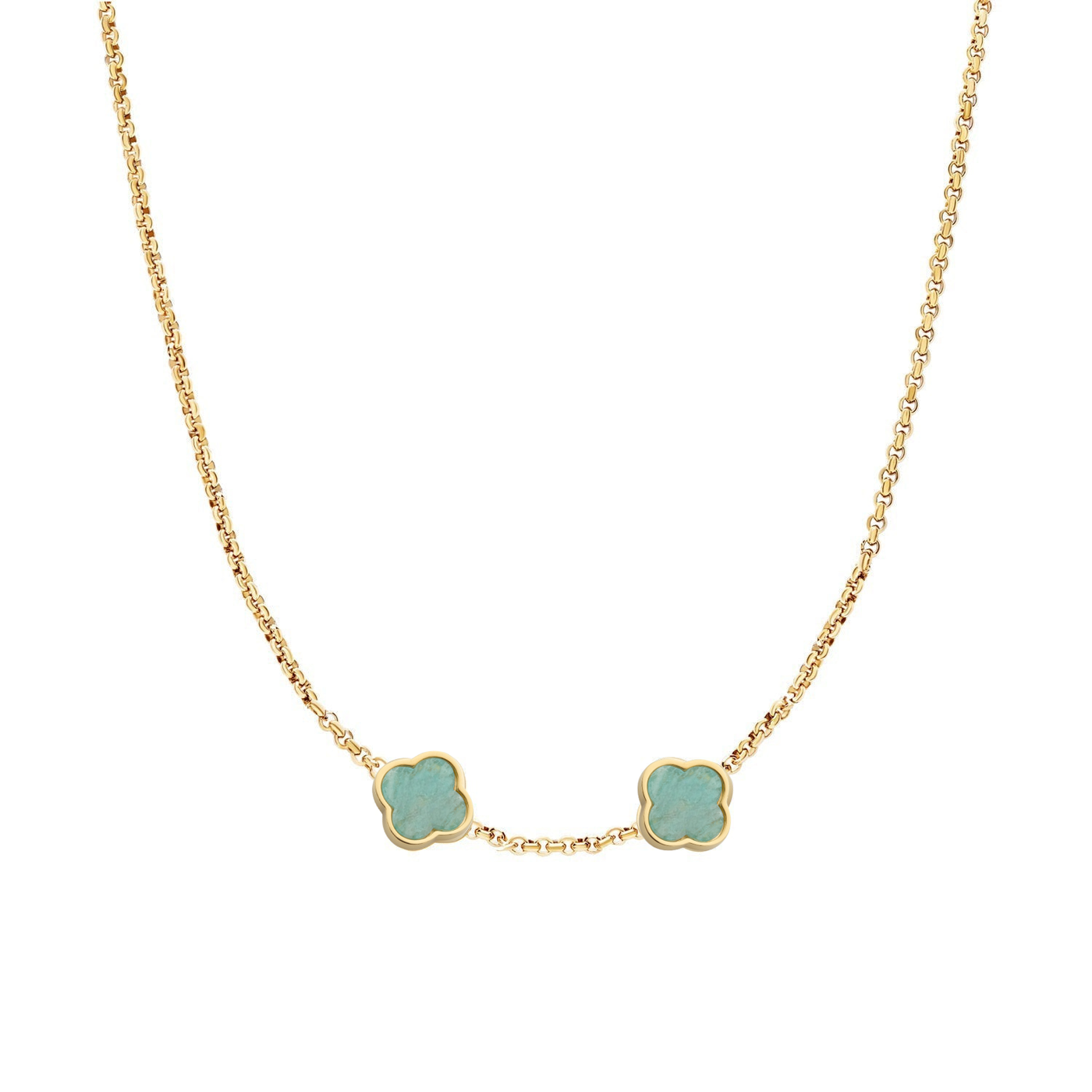 Clover Custom Name Necklace (Gold)