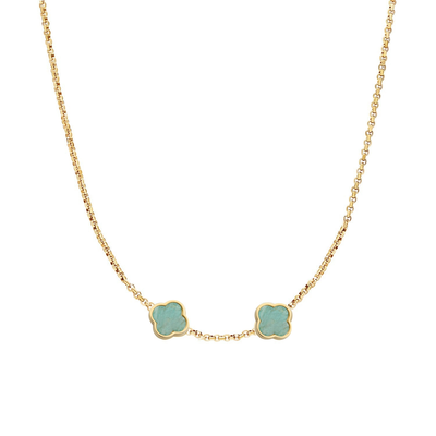 Clover Custom Name Necklace (Gold)