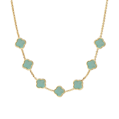 Clover Custom Name Necklace (Gold)