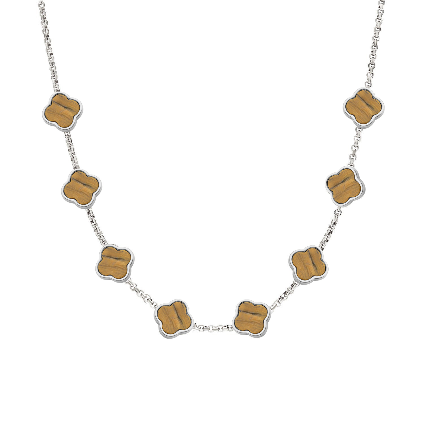 Clover Custom Name Necklace (Silver)