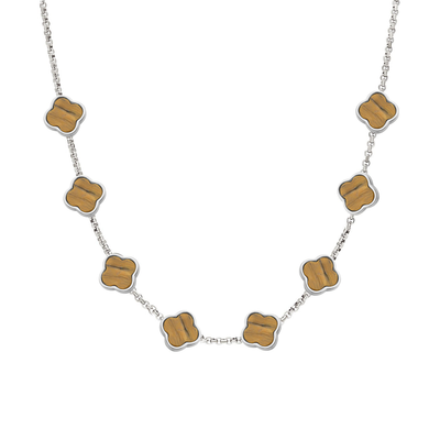 Clover Custom Name Necklace (Silver)