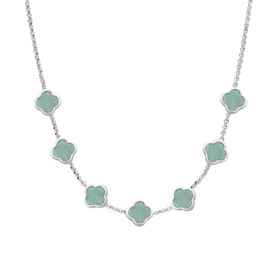 Clover Custom Name Necklace (Silver)