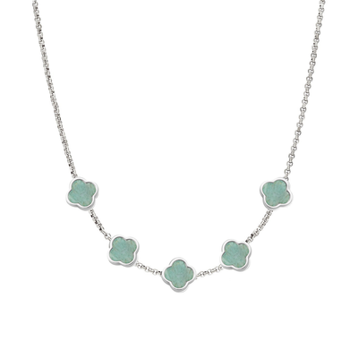 Clover Custom Name Necklace (Silver)