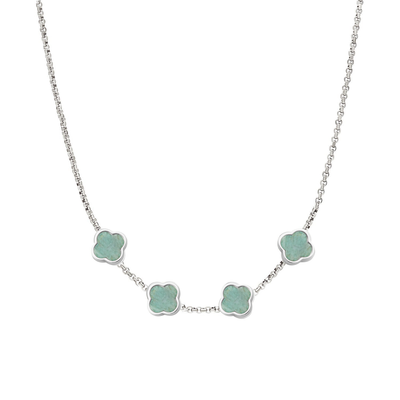 Clover Custom Name Necklace (Silver)