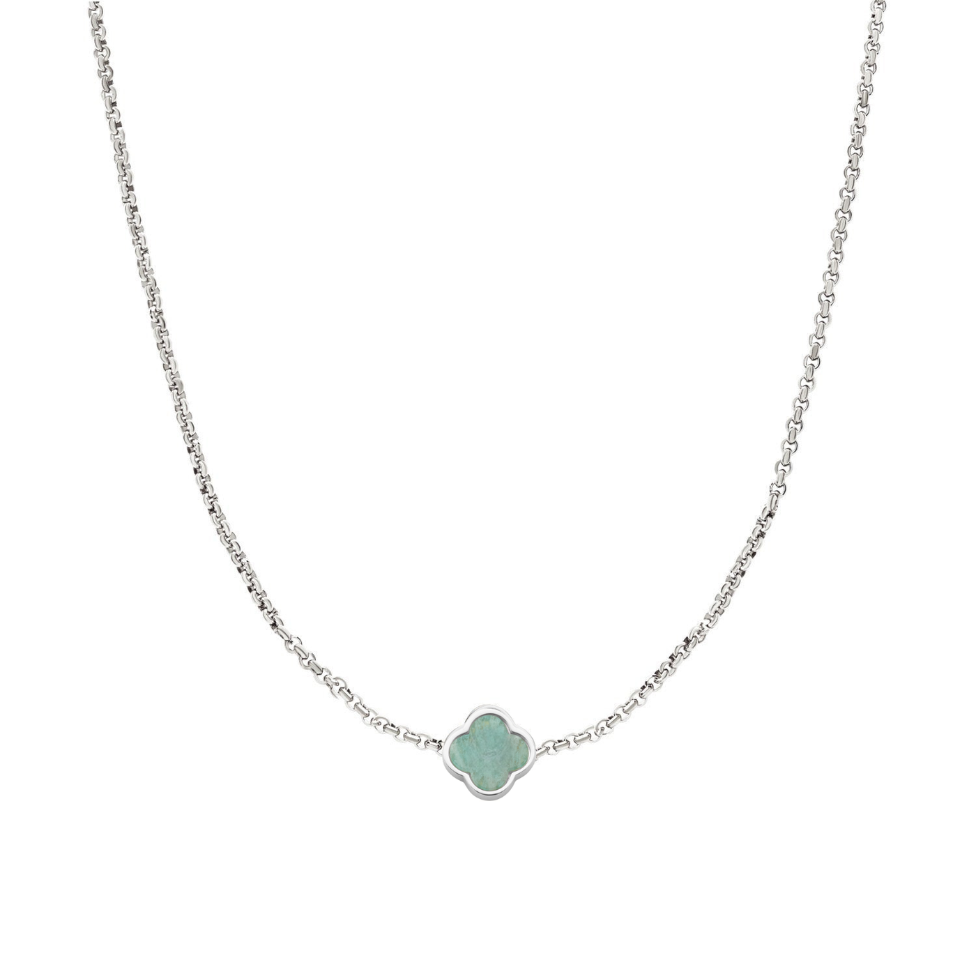 Clover Custom Name Necklace (Silver)