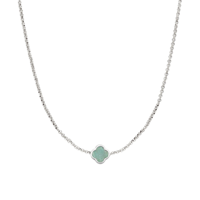 Clover Custom Name Necklace (Silver)