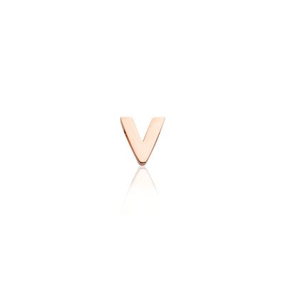 Mini Letter Sphere Chain Necklace (Rose Gold)