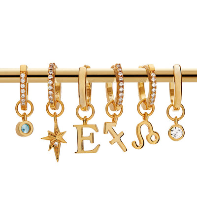 Sterling Silver Starburst Ear Set (Gold)