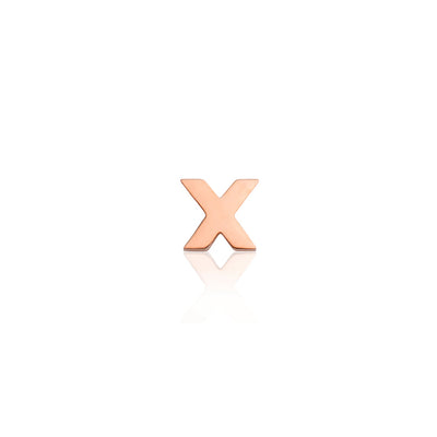 Mini Letter Sphere Chain Necklace (Rose Gold)