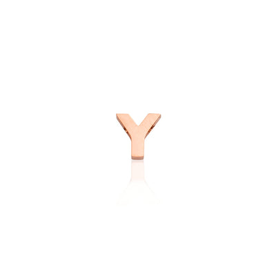 Mini Letter Sphere Chain Necklace (Rose Gold)