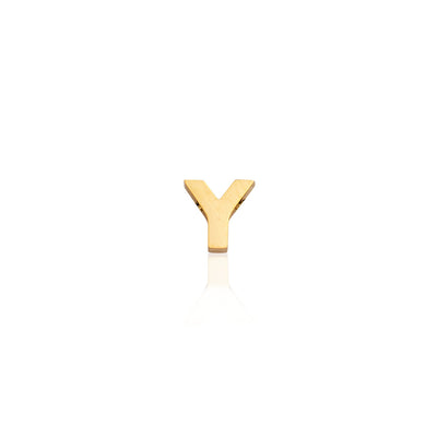 Mini Letter Sphere Chain Necklace (Gold)